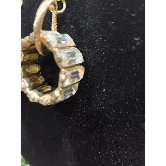 Traci Lynn Women's Gold Hoop with Crystal Rhinestone Earrings Set - Picture 4 of 7